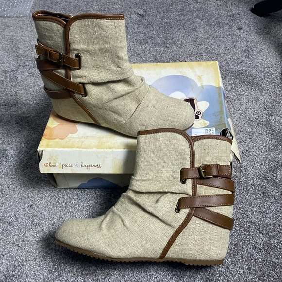 MUDD MDMaikonatural WEDGE Ankle Boot 9M NIB - Picture 1 of 8